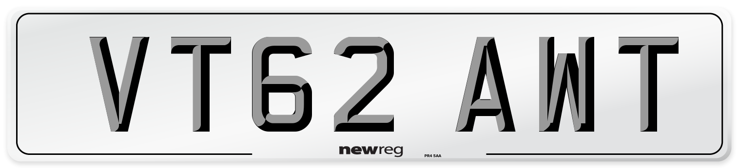 VT62 AWT Number Plate from New Reg